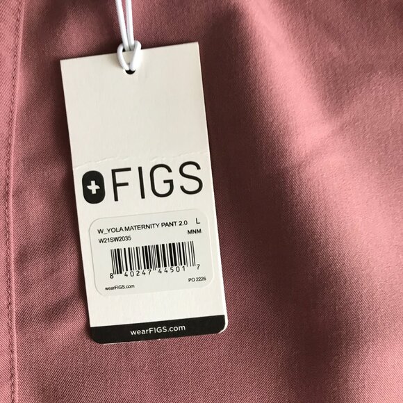 FIGS Yola Maternity Scrub Pants 2.0 Large L Mineral Mauve Pink - Picture 7 of 7